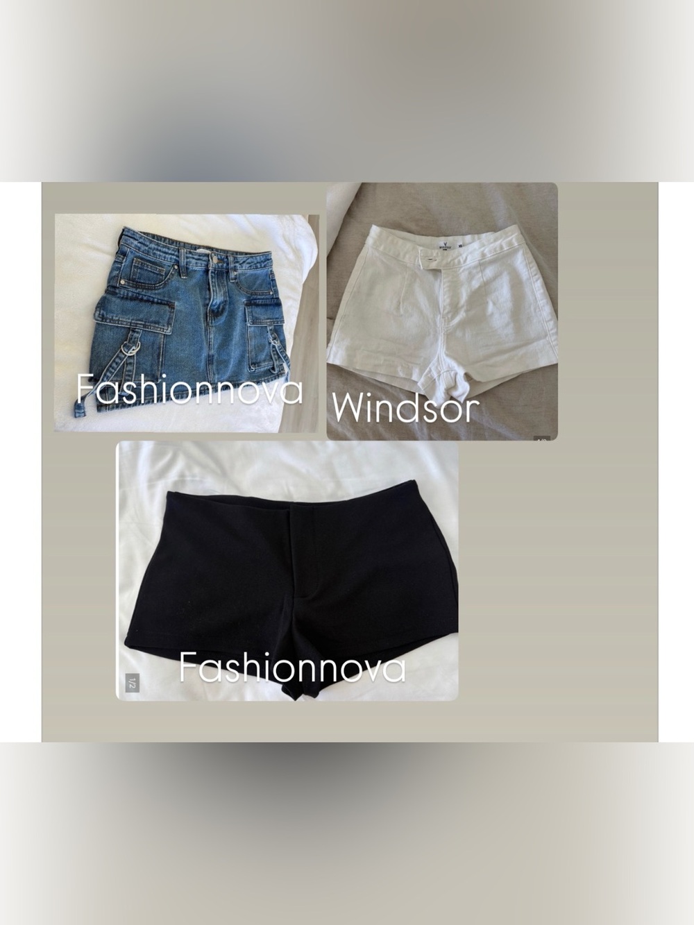 Fashion Nova Black High-Rise Cargo-Style Shorts